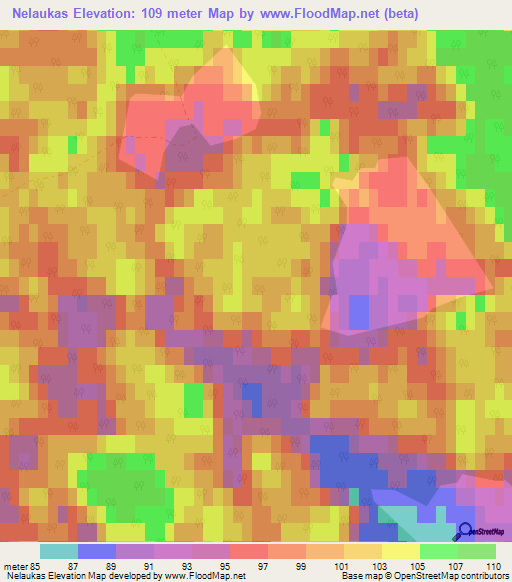 Nelaukas,Latvia Elevation Map