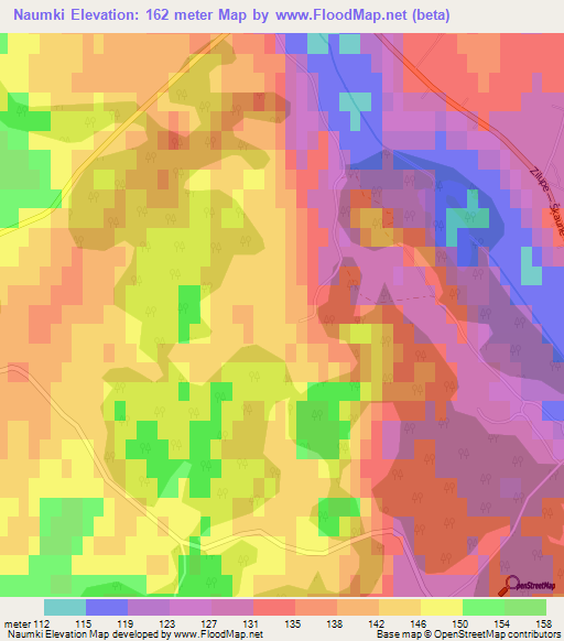 Naumki,Latvia Elevation Map