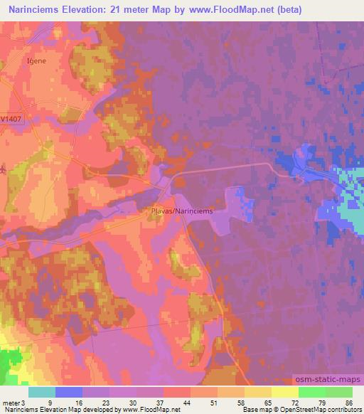 Narinciems,Latvia Elevation Map