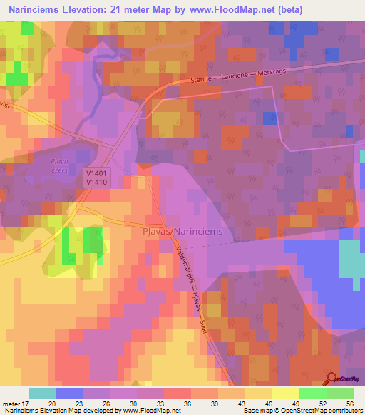 Narinciems,Latvia Elevation Map