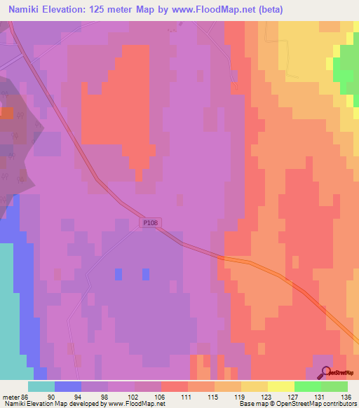 Namiki,Latvia Elevation Map