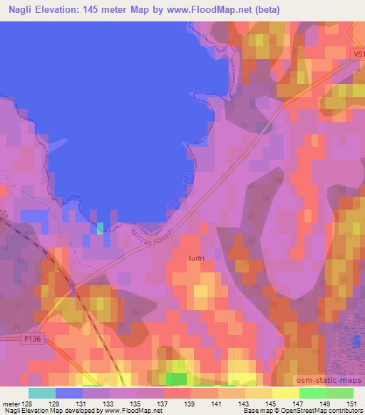 Nagli,Latvia Elevation Map