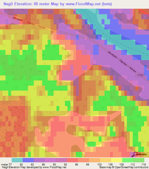 Nagli,Latvia Elevation Map