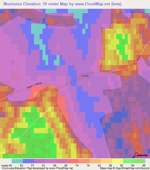 Murmuiza,Latvia Elevation Map