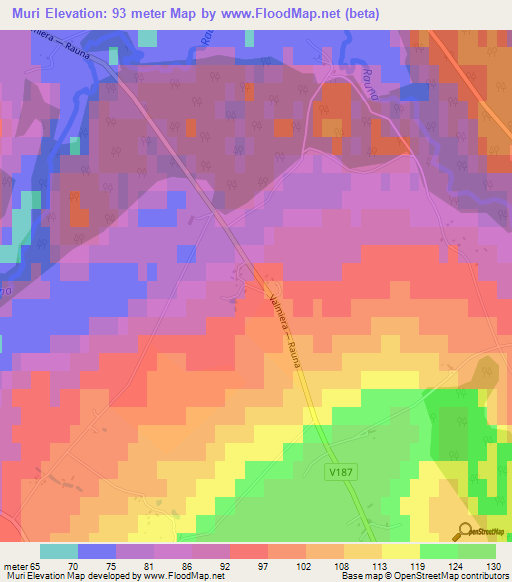 Muri,Latvia Elevation Map