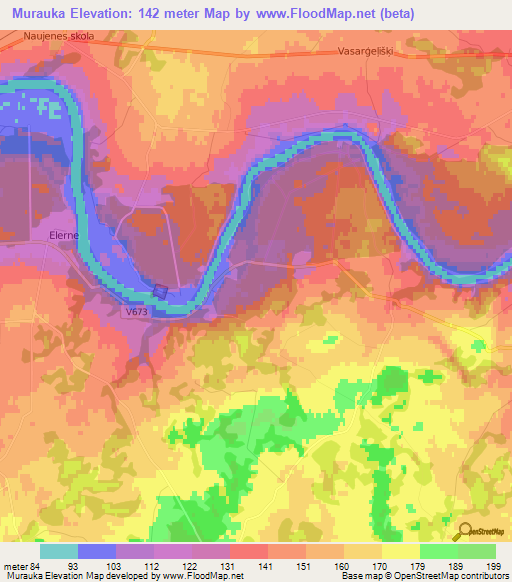 Murauka,Latvia Elevation Map