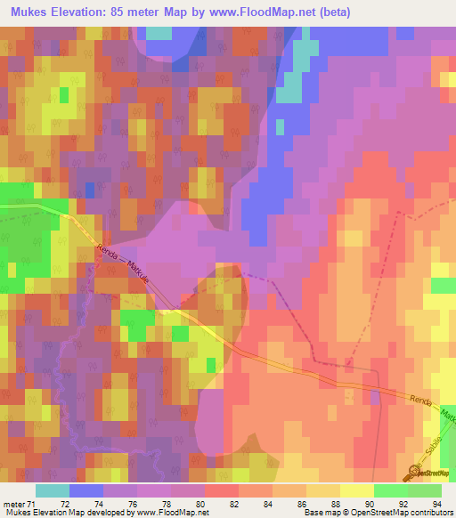 Mukes,Latvia Elevation Map