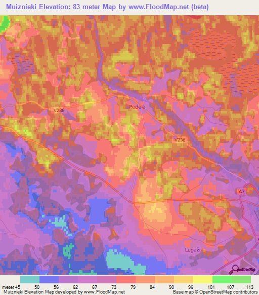 Muiznieki,Latvia Elevation Map