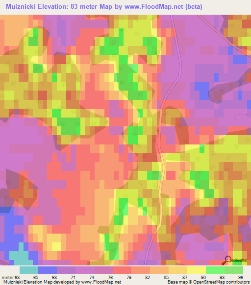 Muiznieki,Latvia Elevation Map