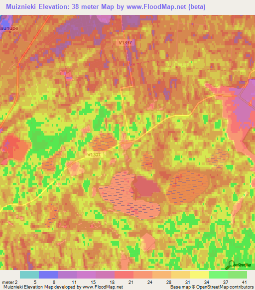 Muiznieki,Latvia Elevation Map