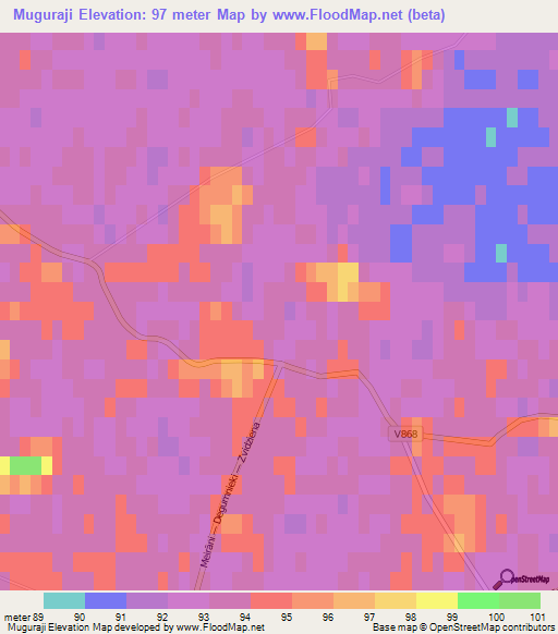 Muguraji,Latvia Elevation Map