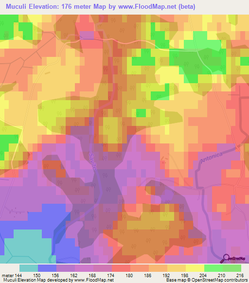 Muculi,Latvia Elevation Map