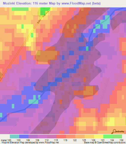 Mozinki,Latvia Elevation Map