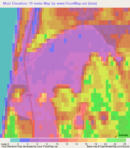 Mozi,Latvia Elevation Map