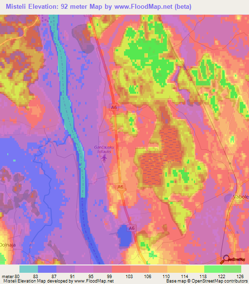 Misteli,Latvia Elevation Map