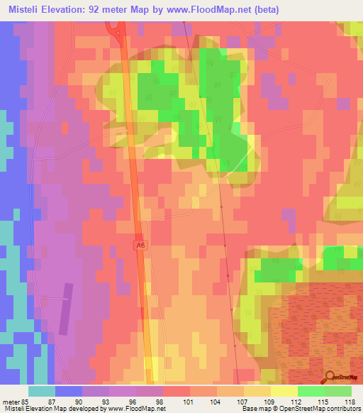 Misteli,Latvia Elevation Map