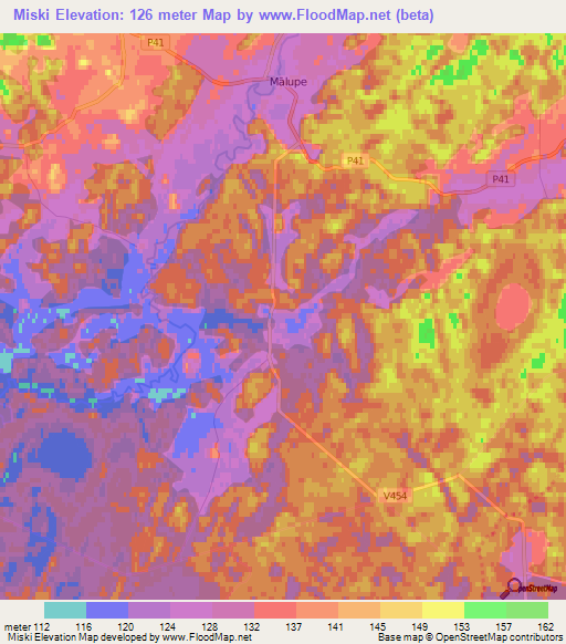 Miski,Latvia Elevation Map