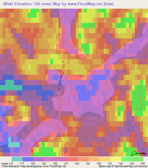 Miski,Latvia Elevation Map