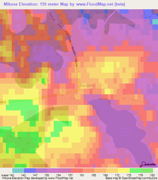 Mikova,Latvia Elevation Map