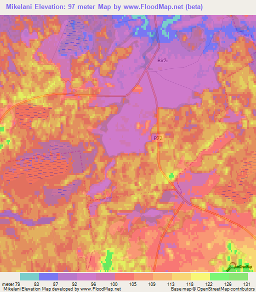 Mikelani,Latvia Elevation Map