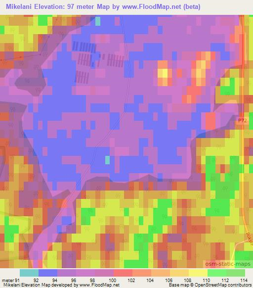 Mikelani,Latvia Elevation Map