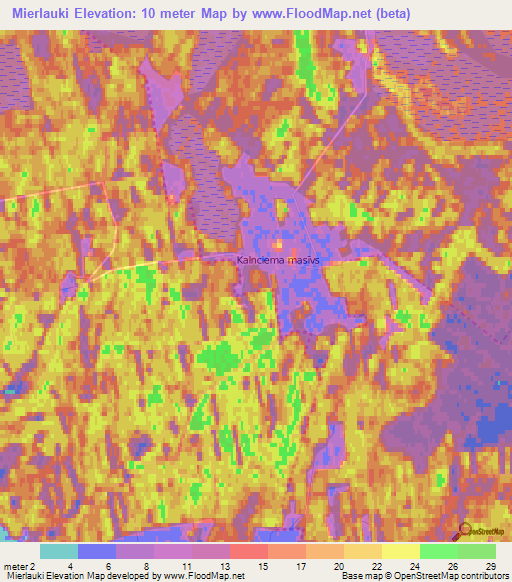 Mierlauki,Latvia Elevation Map