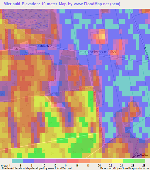 Mierlauki,Latvia Elevation Map