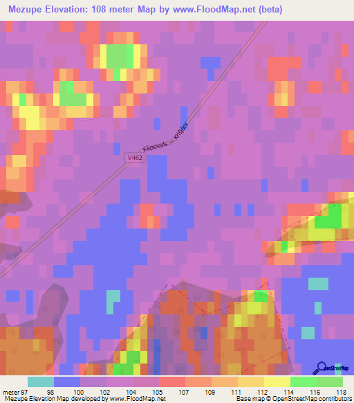 Mezupe,Latvia Elevation Map