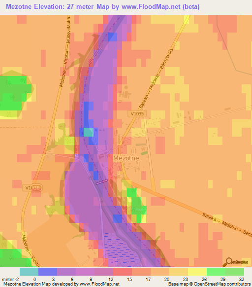 Mezotne,Latvia Elevation Map