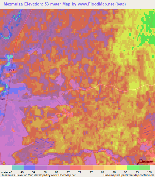 Mezmuiza,Latvia Elevation Map