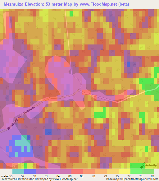 Mezmuiza,Latvia Elevation Map