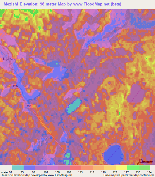 Mezishi,Latvia Elevation Map