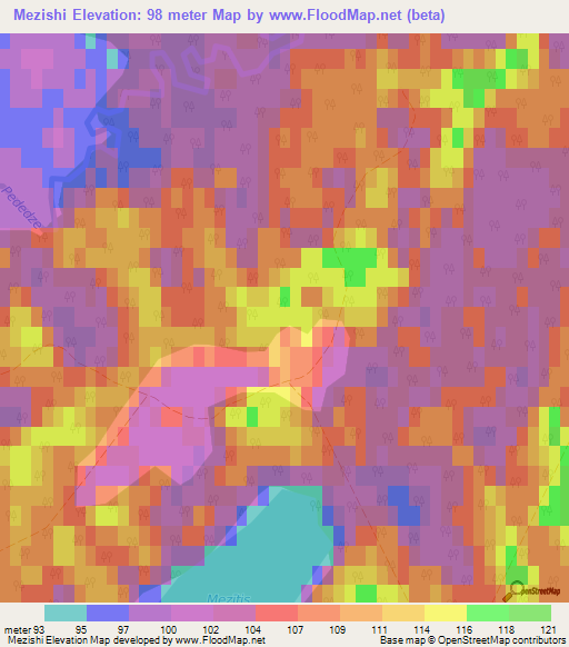 Mezishi,Latvia Elevation Map