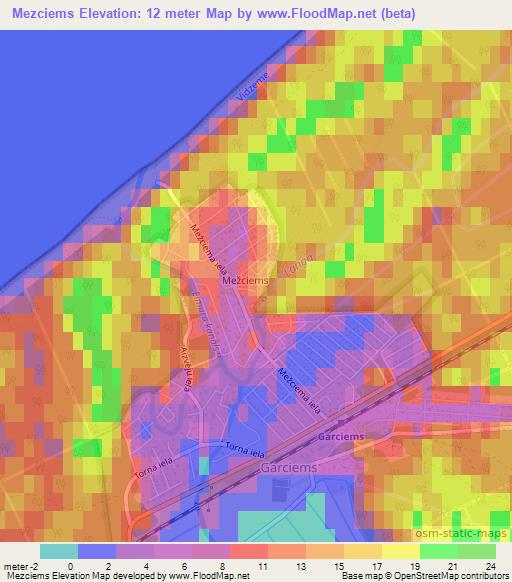 Mezciems,Latvia Elevation Map