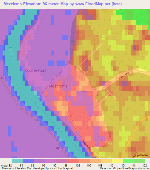 Mezciems,Latvia Elevation Map