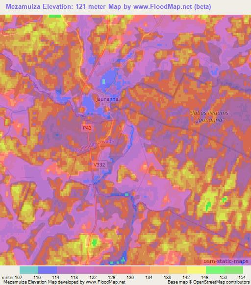 Mezamuiza,Latvia Elevation Map