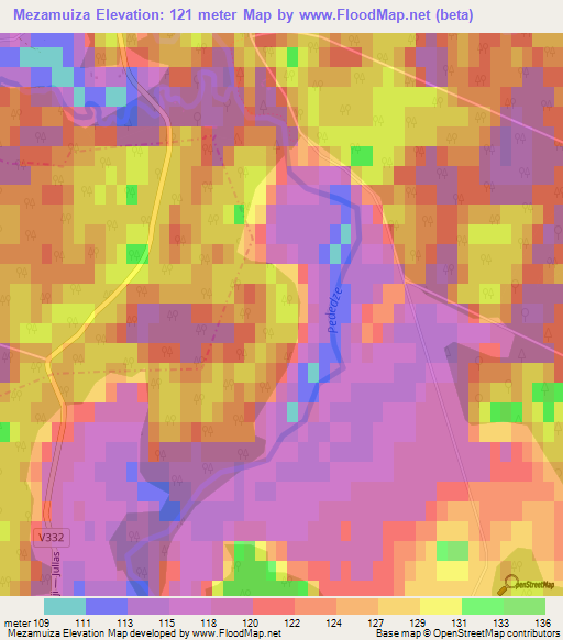 Mezamuiza,Latvia Elevation Map