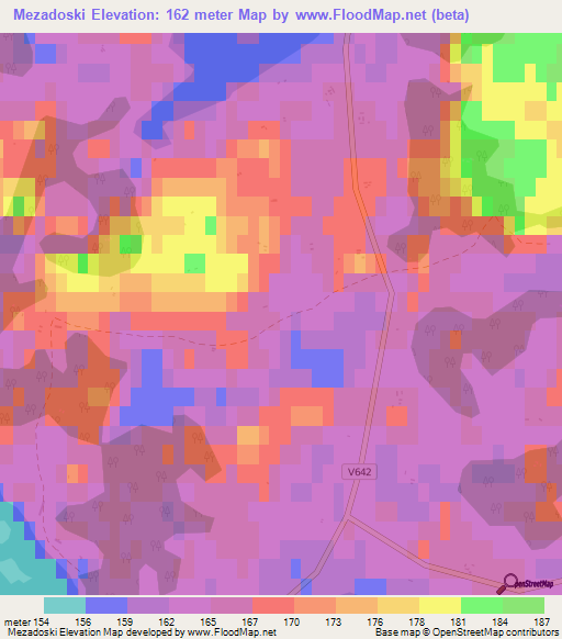 Mezadoski,Latvia Elevation Map