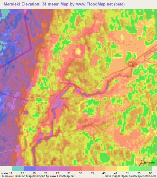 Mernieki,Latvia Elevation Map