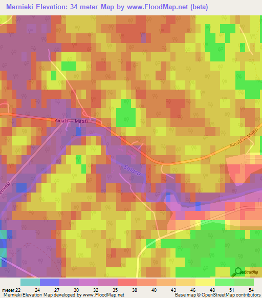 Mernieki,Latvia Elevation Map