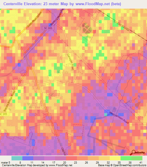 Centerville,US Elevation Map