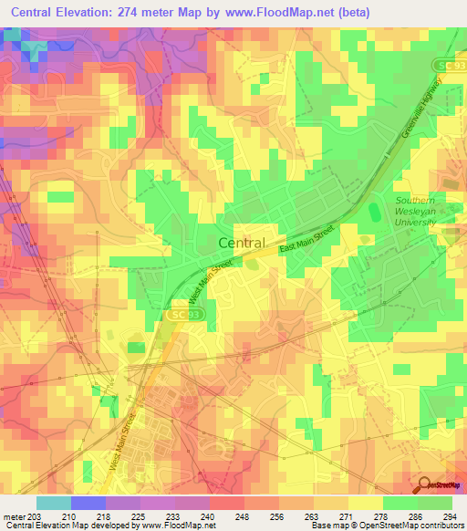 Central,US Elevation Map