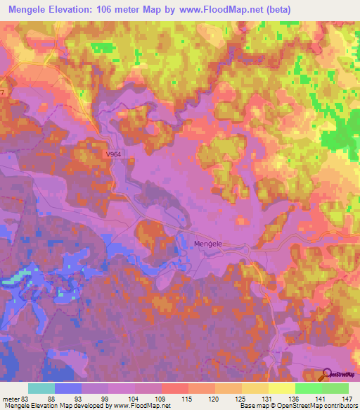 Mengele,Latvia Elevation Map