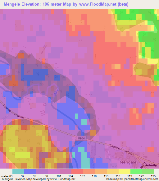 Mengele,Latvia Elevation Map