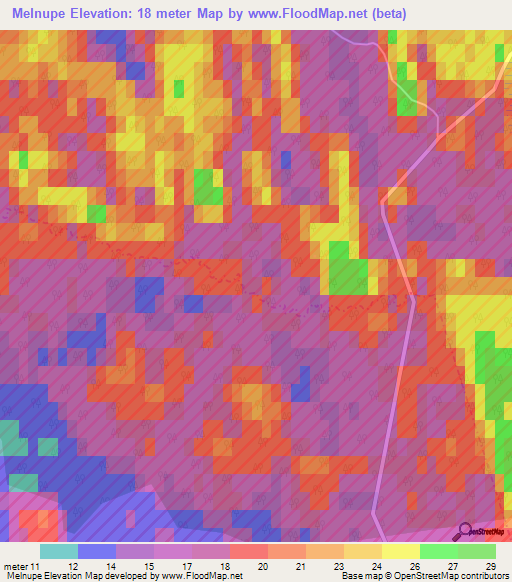 Melnupe,Latvia Elevation Map