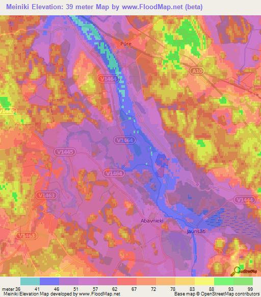 Meiniki,Latvia Elevation Map