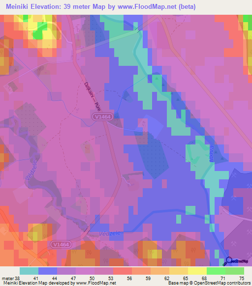 Meiniki,Latvia Elevation Map