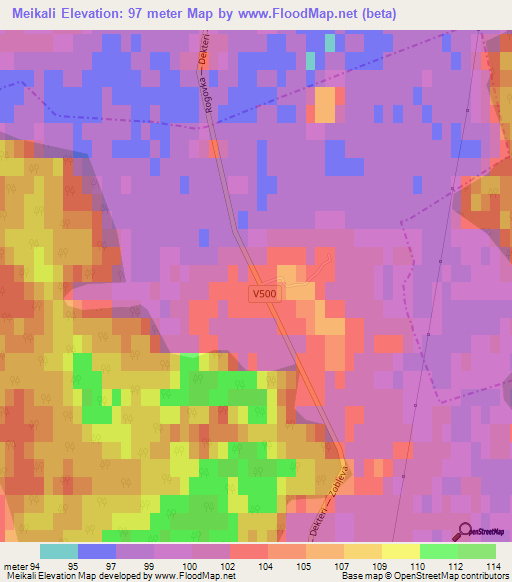 Meikali,Latvia Elevation Map