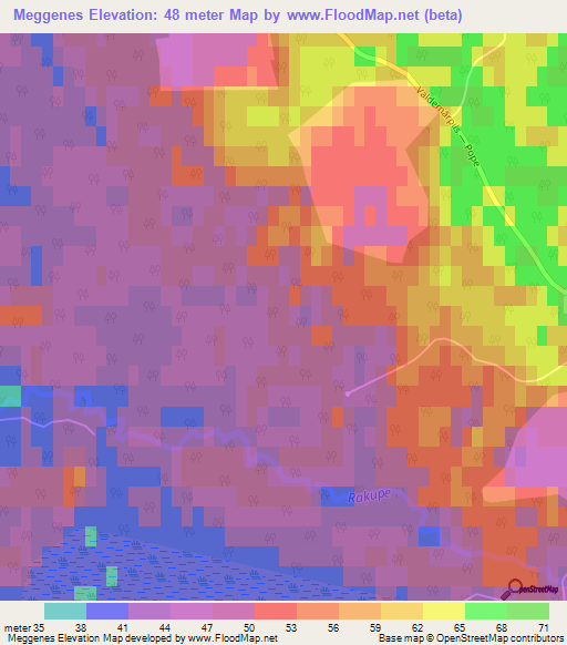 Meggenes,Latvia Elevation Map