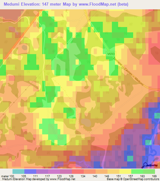 Medumi,Latvia Elevation Map